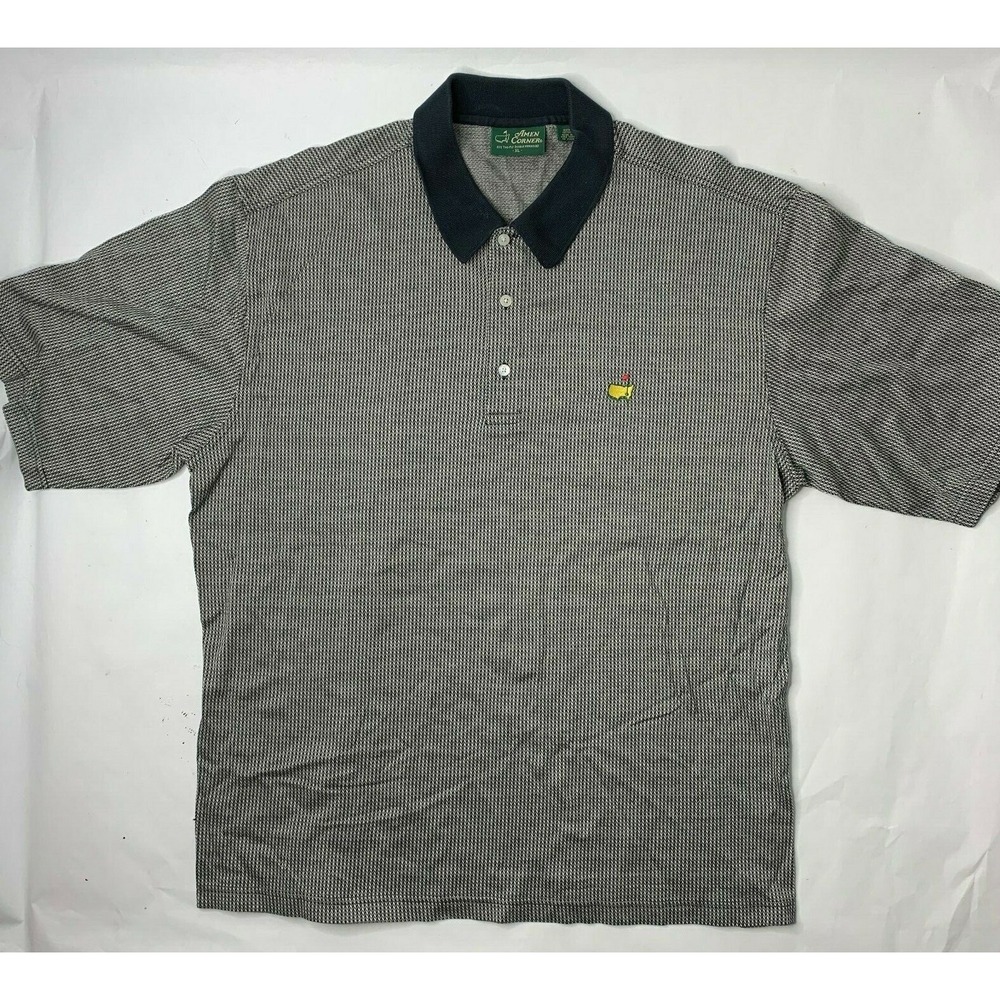 Amen Corner Mens XL Masters Polo Shirt Gray Short Sleeve 2 Ply Mercerized‎